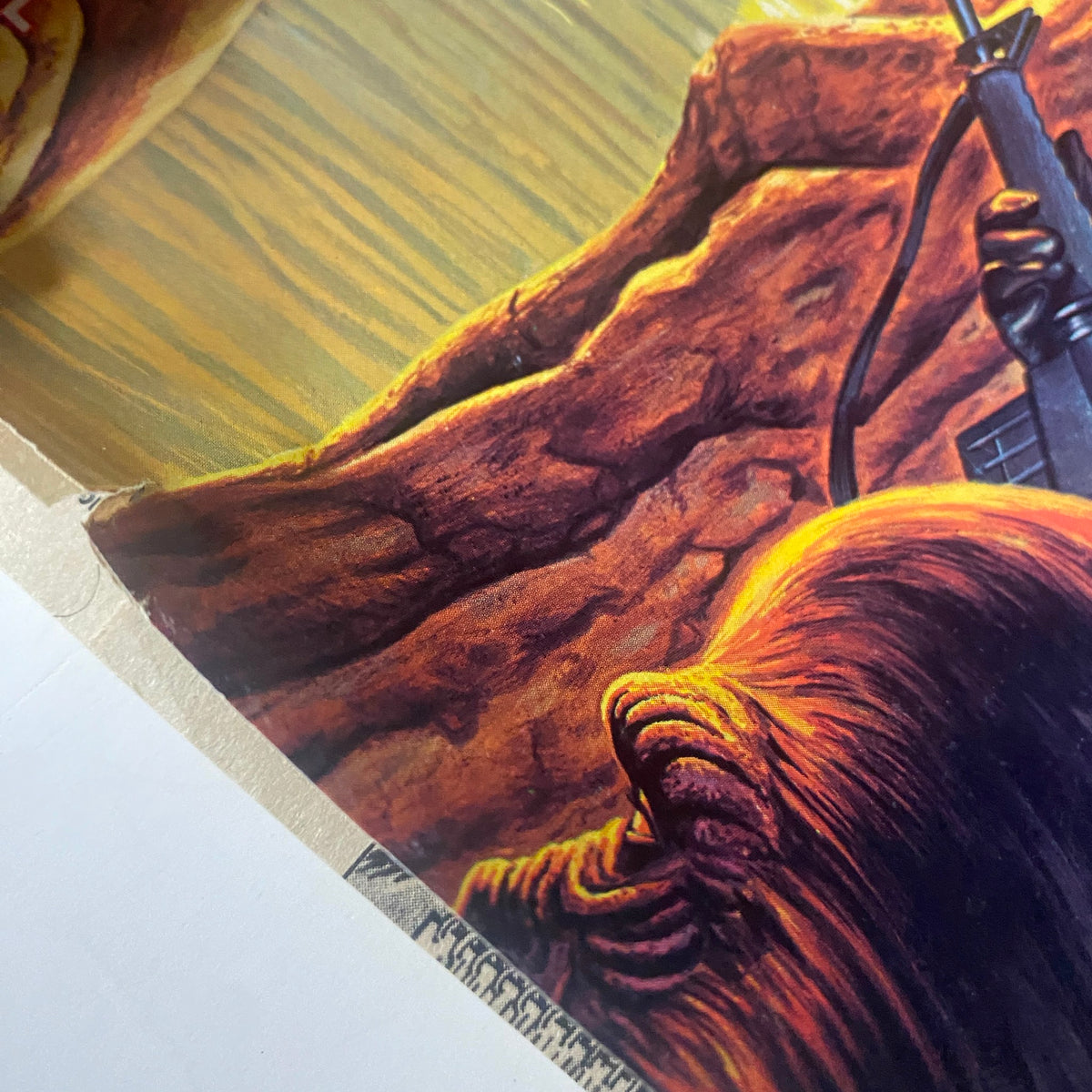 Detailed illustration from the Planet of the Apes February 1975 No. 5 magazine highlighting the fierce expression of a gorilla character.