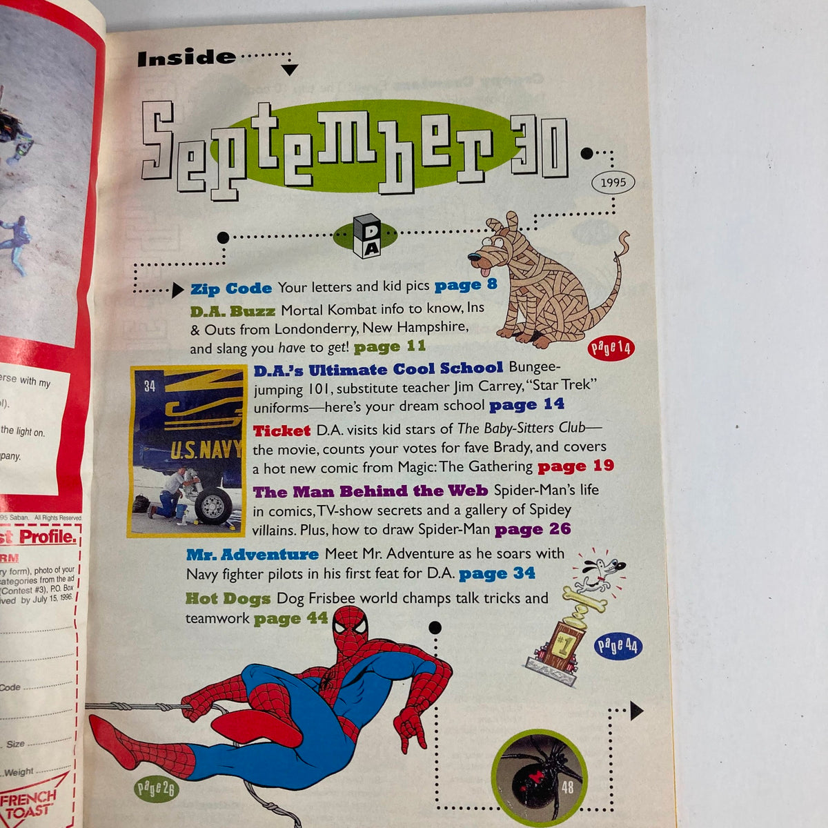Disney Adventures Magazine September 30 1995 Spider-Man No Label