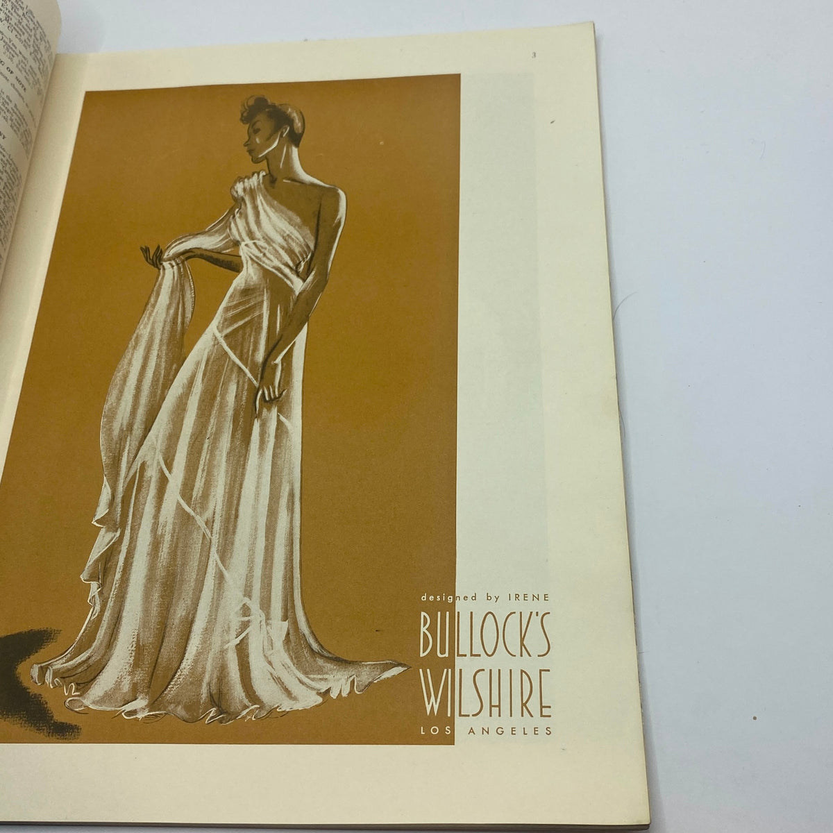 Page from The New Yorker magazine, March 18, 1939, displaying a fashion illustration by designer Irene, advertising Bullock's Wilshire in Los Angeles.