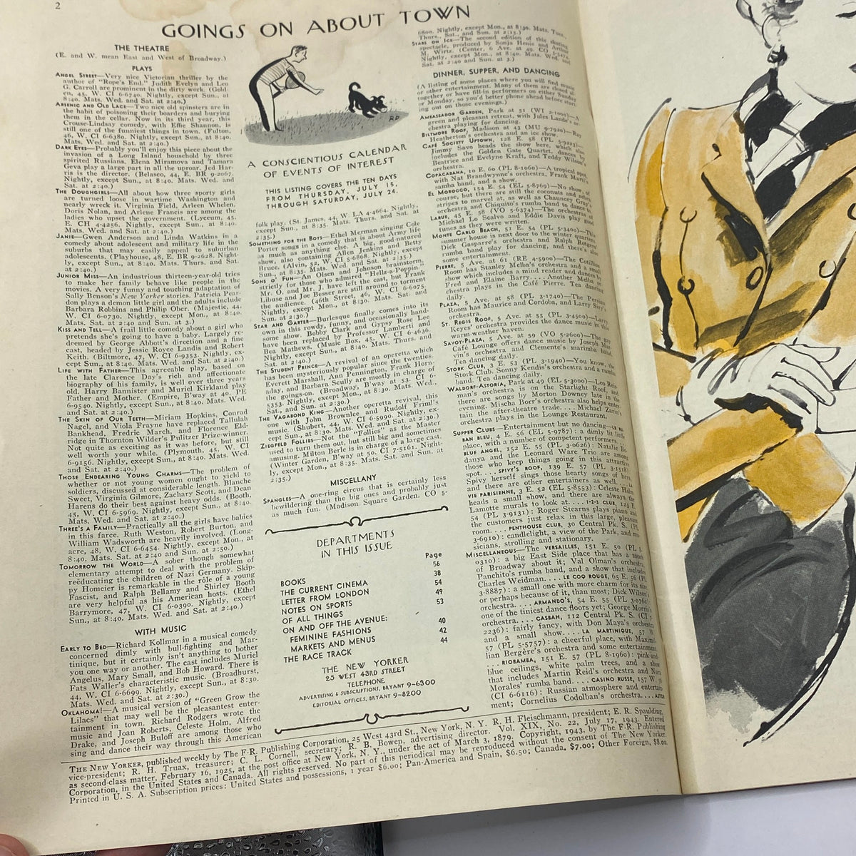 The New Yorker Complete Magazine July 17, 1943 William Steig Cover