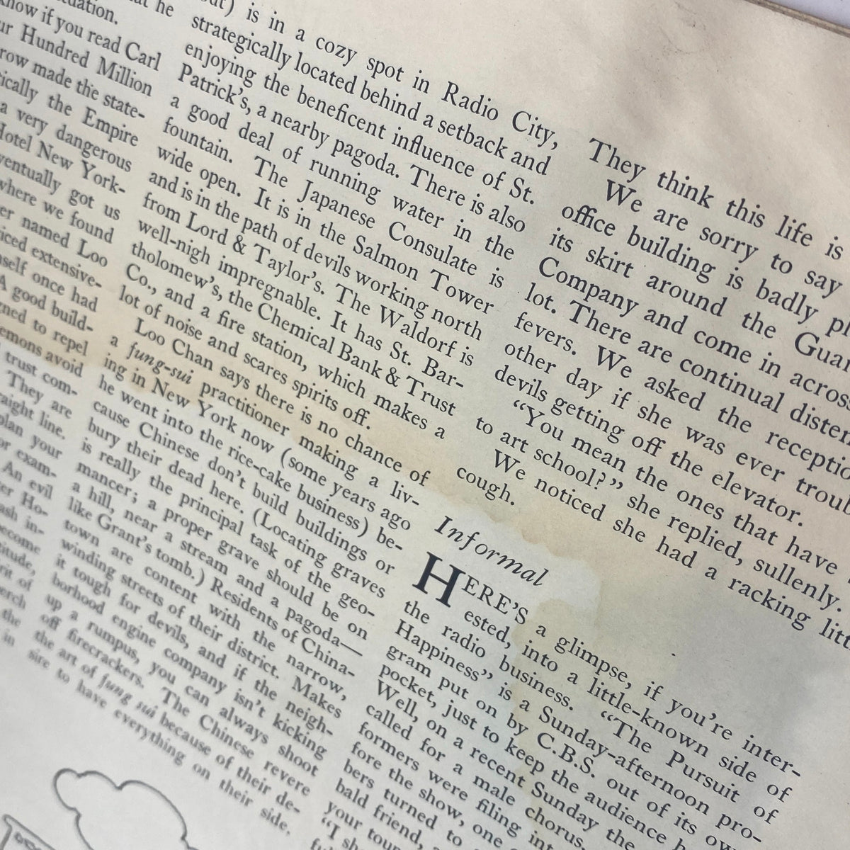 Another interior page from The New Yorker magazine February 10, 1940, featuring an informal article with text, reflecting the magazine's historic content.