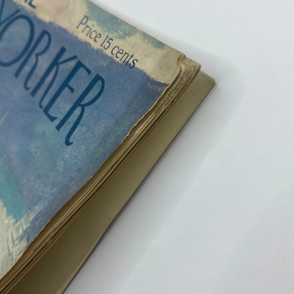 The New Yorker Complete Magazine October 11, 1941 showing the edge of the cover with visible wear and a price tag of 15 cents.
