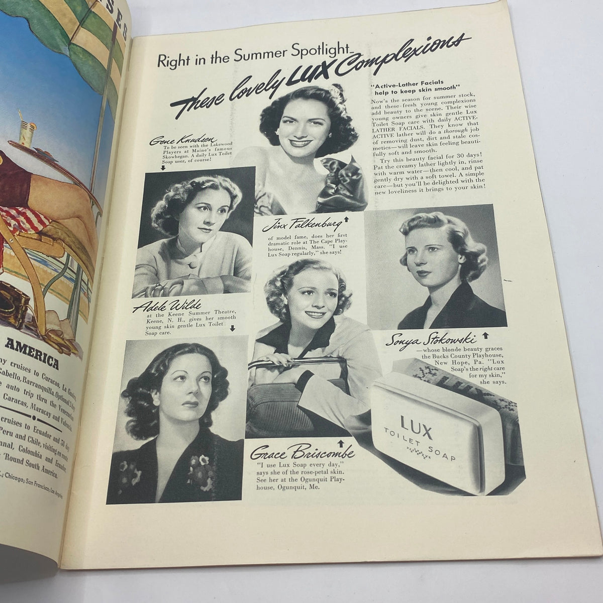 Advertisement page from The New Yorker Complete Magazine July 26, 1941 showcasing Lux complexions with photos and descriptions of featured models.