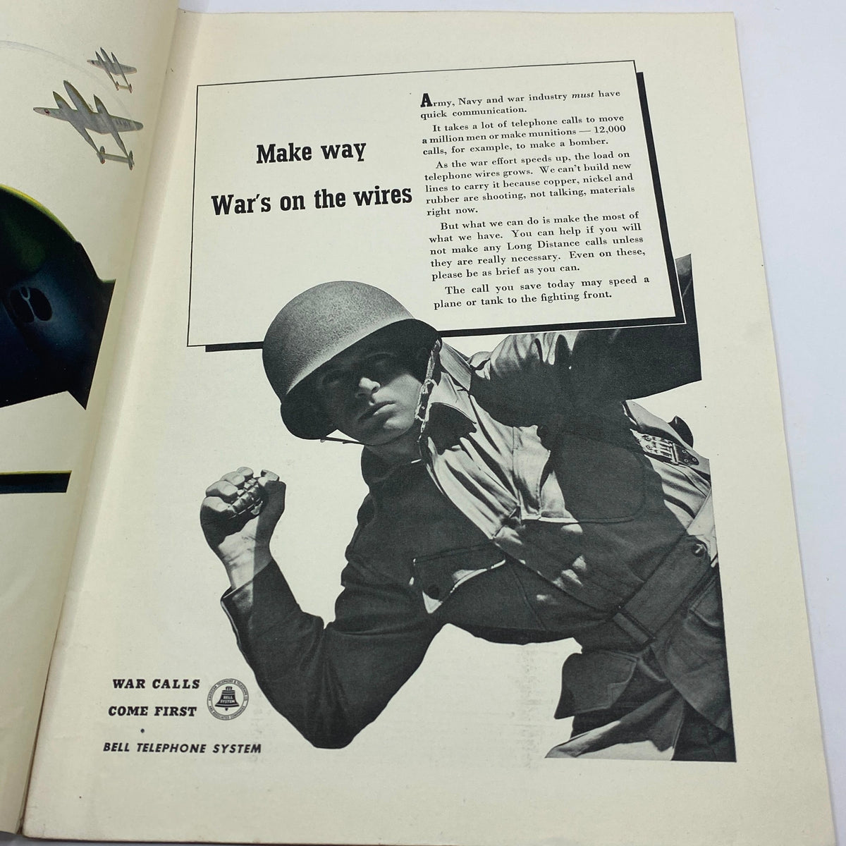 Another inside page of The New Yorker magazine from September 19, 1942, displaying a wartime advertisement emphasizing the importance of communication with an image of a soldier.
