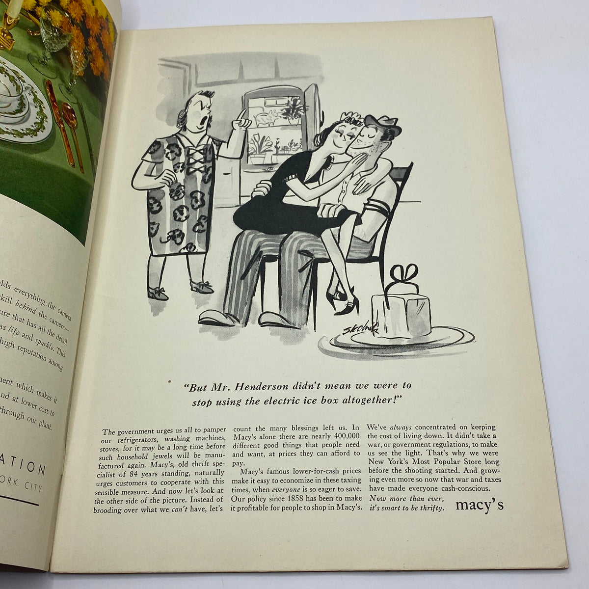 Illustration from The New Yorker Complete Magazine June 27, 1942, featuring a humorous scene involving a couple and their interactions, capturing the essence of Helen E. Hokinson's art.