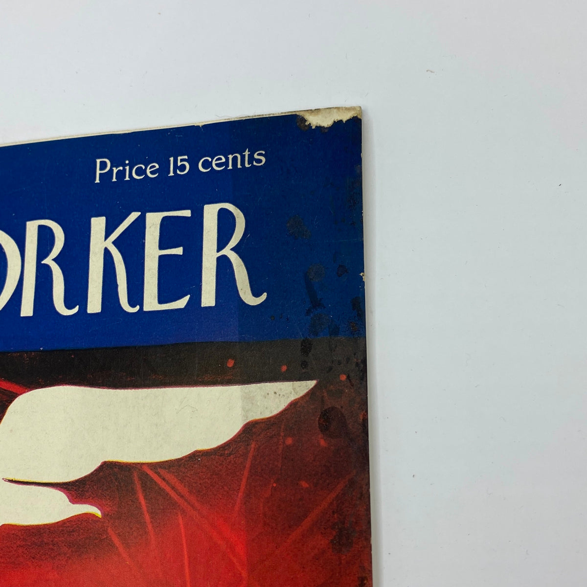 Detail view of The New Yorker Complete Magazine January 3, 1942 cover showing the magazine title and the price, indicating its vintage publication value.