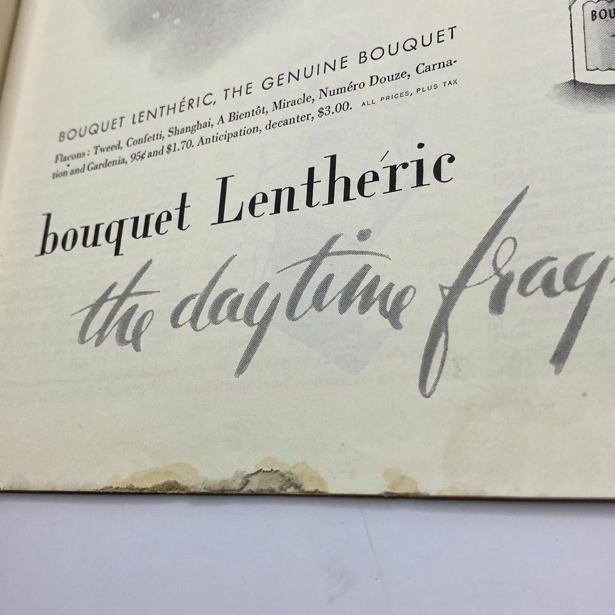 An advertisement page from The New Yorker Complete Magazine June 12, 1943 featuring Bouquet Lentheric fragrances.