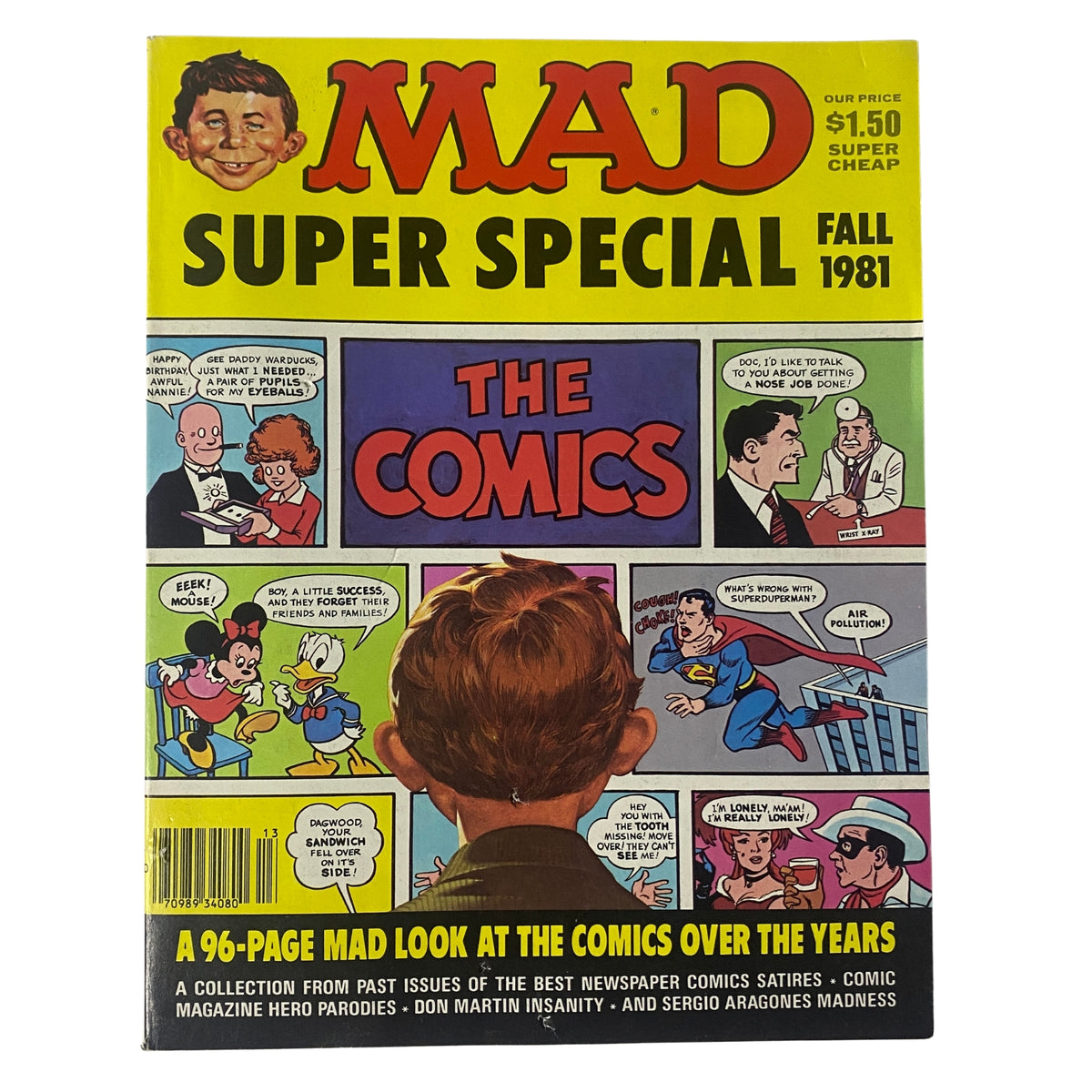 Cover of Mad Magazine Fall 1981 Super Special No. 36 titled 'The Comics', featuring colorful graphics and characters reflecting comic strip satire.