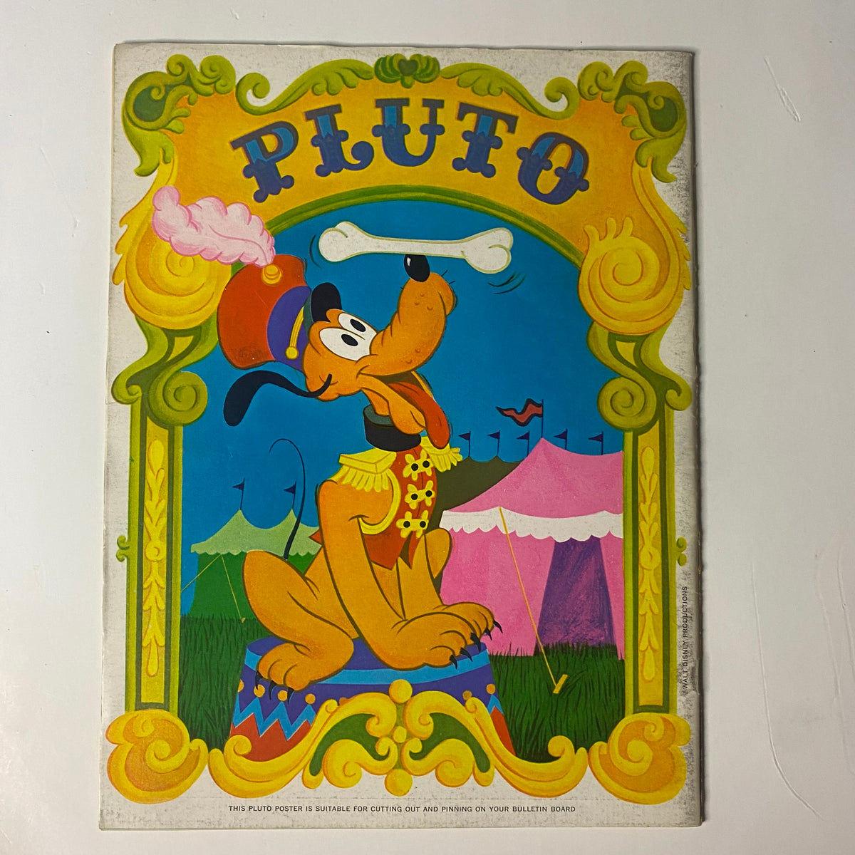 Cover of Wonderful World of Disney Magazine 1970 No. 2 showcasing Pluto in a colorful design, suitable for bulletin board display.