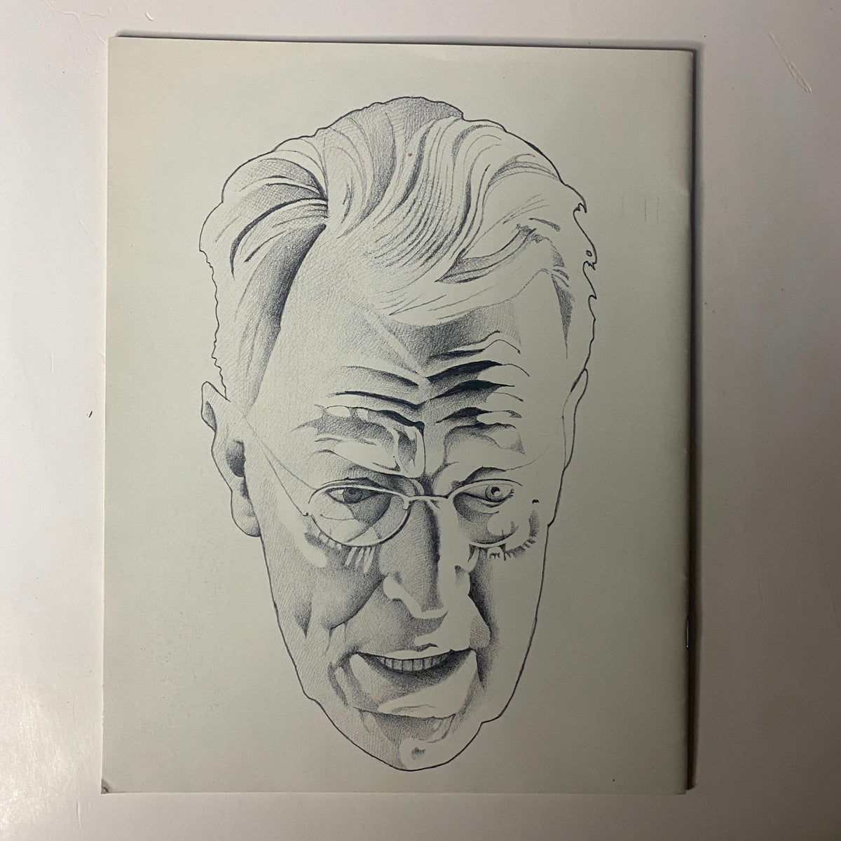 Back cover art of Photon Magazine 1974 No. 25 illustrating a detailed portrait of Max von Sydow as Father Merrin, emphasizing the magazine's focus on classic horror films.