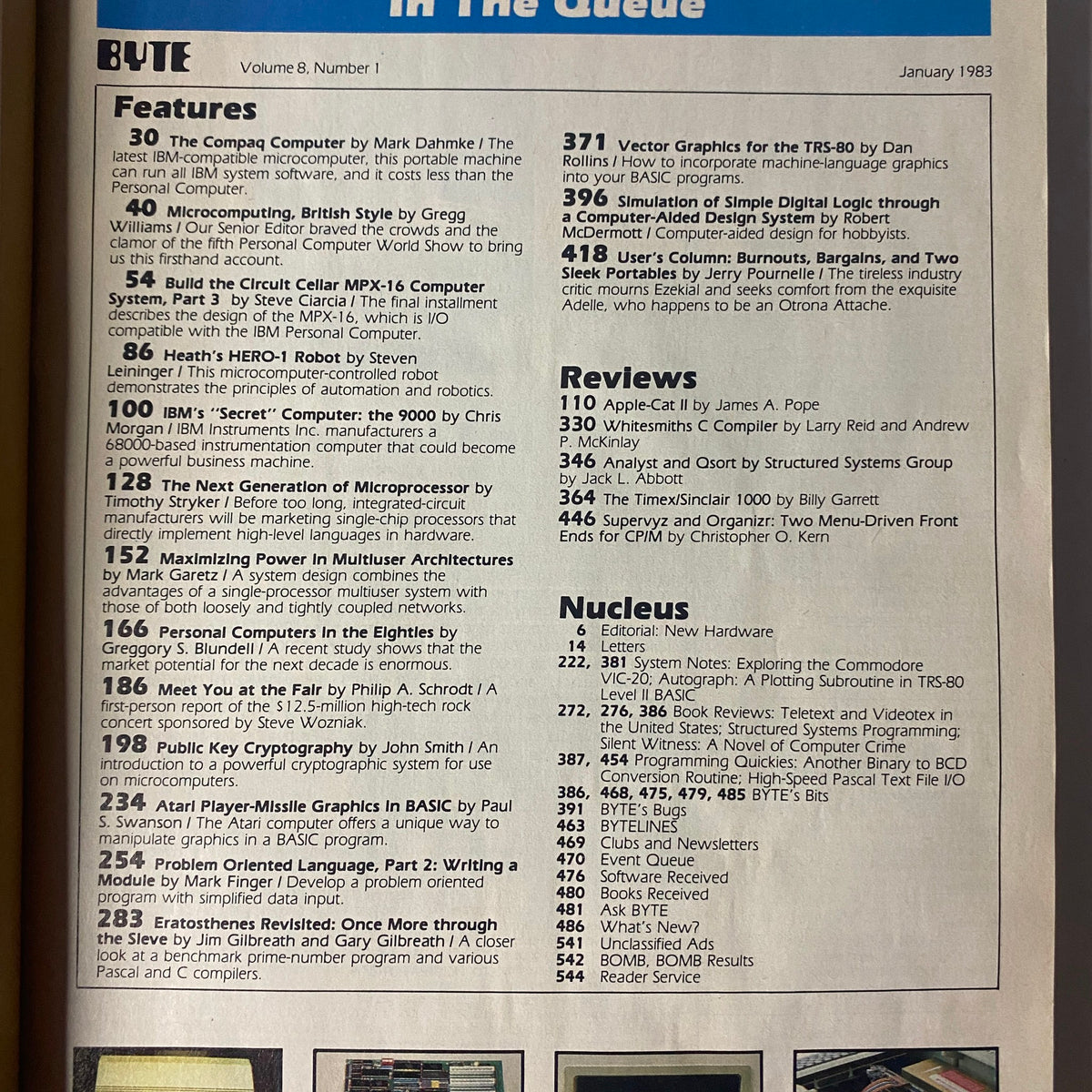 Byte Magazine January 1983 Vol 8 No. 1 Looking Ahead No Label VG