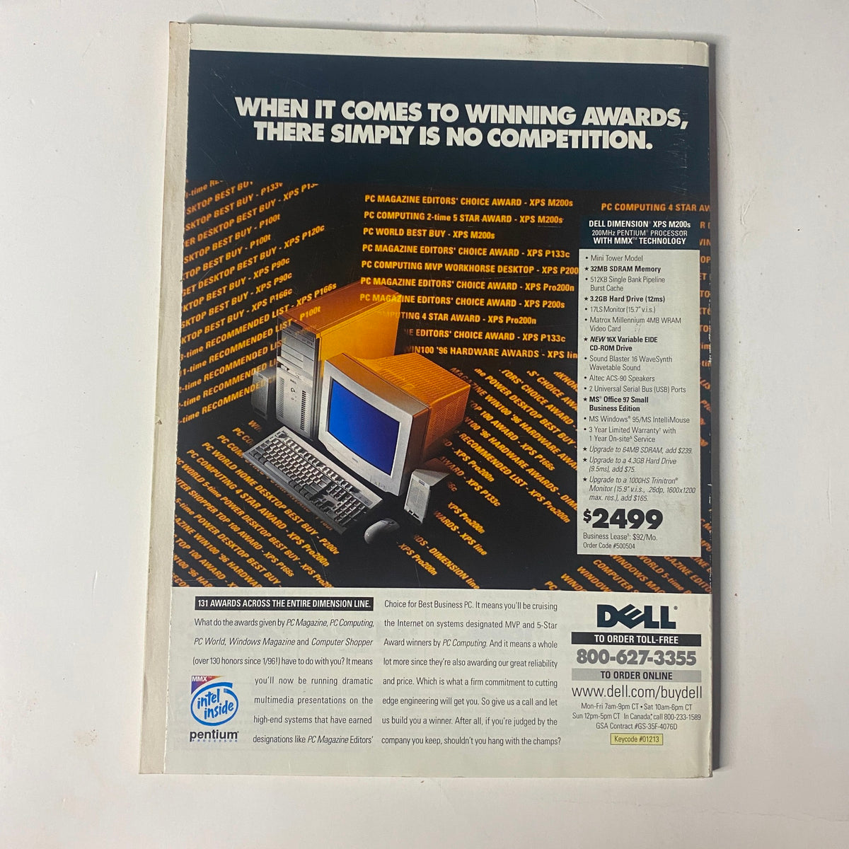 Advertisement from Byte Magazine June 1997 featuring a Dell computer setup with a tagline on winning awards and a pricing caption, relevant to the magazine's focus on technology and computing advancements.