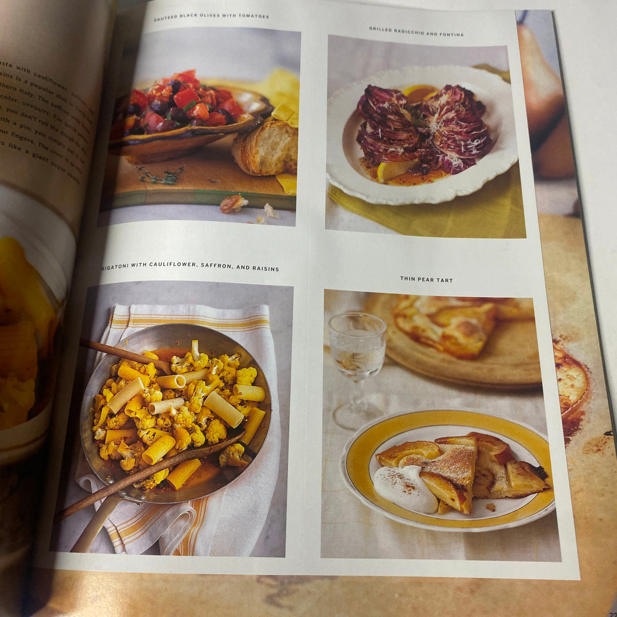 A spread from Martha Stewart Living Magazine October 1997, displaying seasonal recipes such as pasta and thin pear tart.