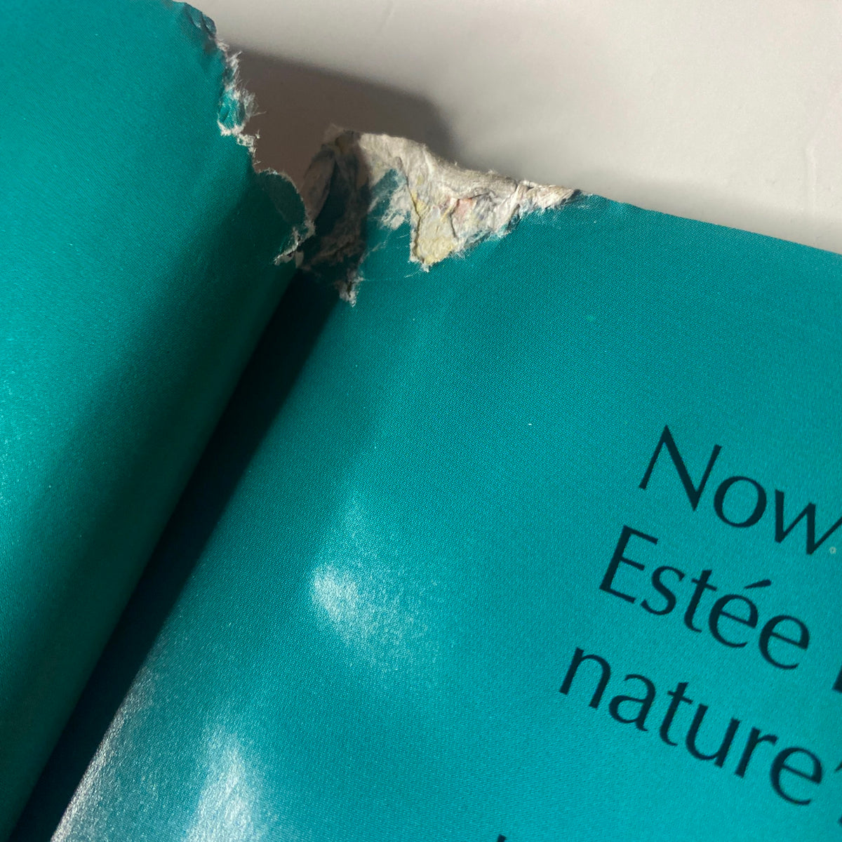Detail of the spine damage on Martha Stewart Living Magazine February 1997, illustrating signs of age and use.