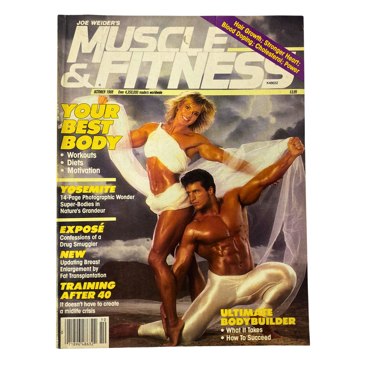 Muscle & Fitness Magazine October 1988 featuring Cory Everson on the cover, showcasing fitness, workouts, and bodybuilding tips.