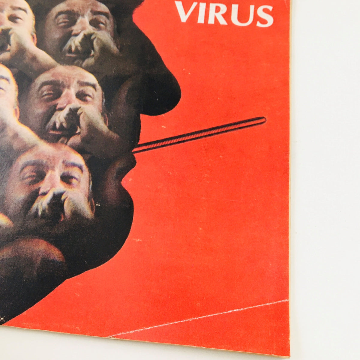 Close-up of the Newsweek Magazine cover from January 20 1969, highlighting the title 'Fighting The Flu: Man vs Virus' and the visual artwork depicting the theme of human vulnerability to viruses.