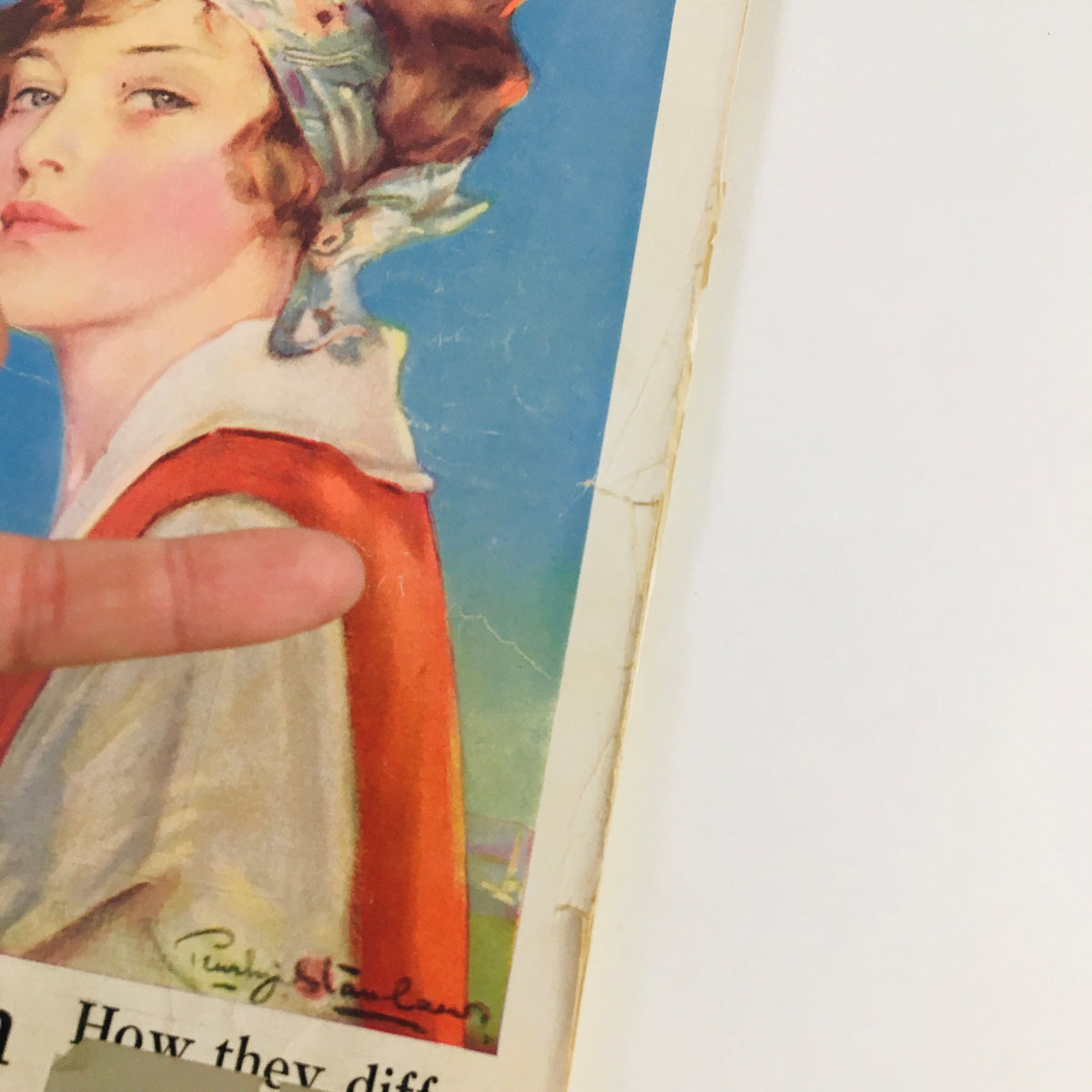 Close-up of the cover of VTG The American Magazine September 1927, showing a woman’s portrait and the title 'Men and Women' by Will Durant.