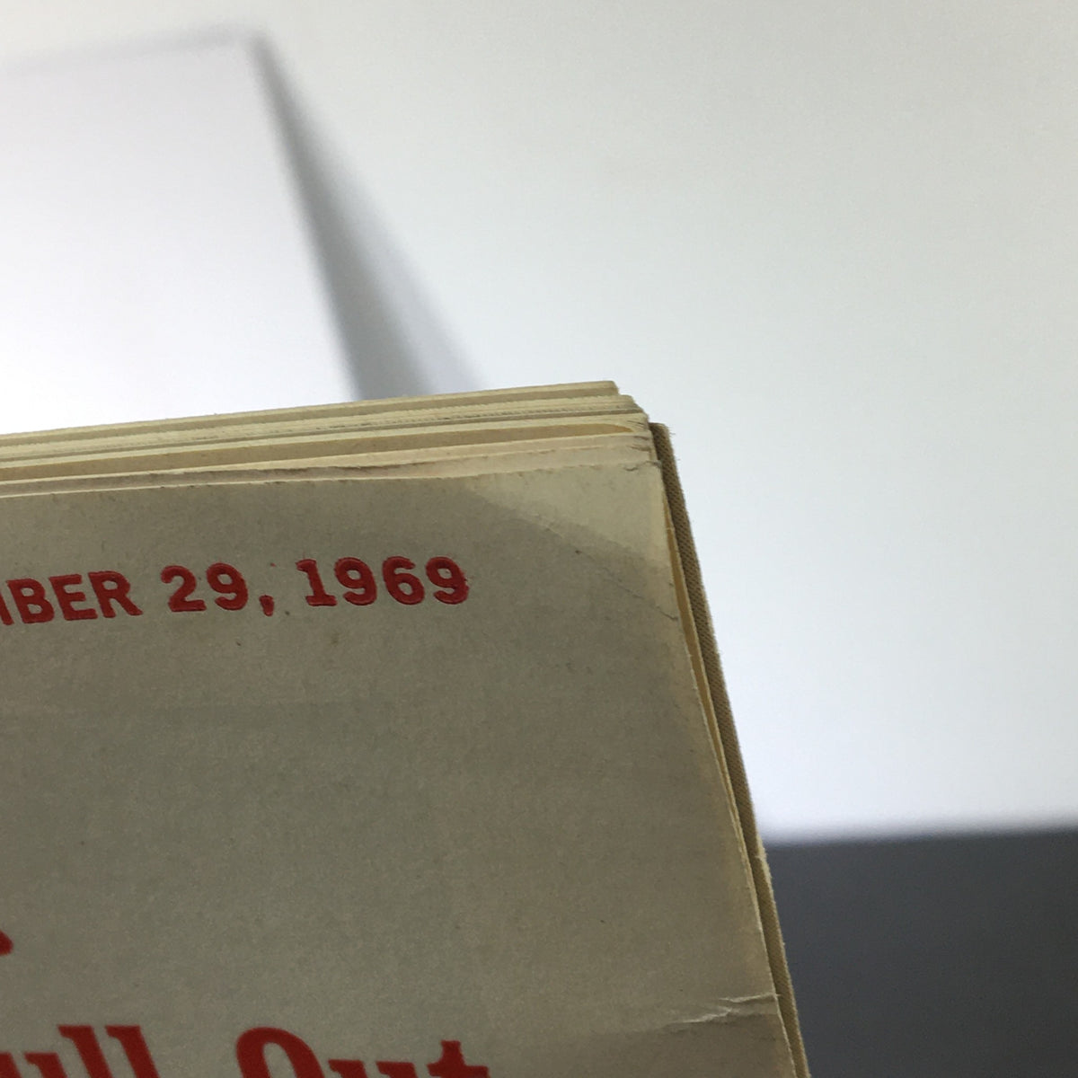 Detail of the VTG US News & World Report Magazine dated December 29, 1969, showing the magazine's date, emphasizing its historical significance and vintage appeal.