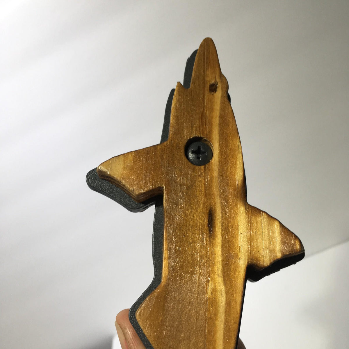 Back view of the Vintage Dogfish Head 60 Minute IPA 12" Beer Tap Handle, showing the wooden texture and mounting screw.