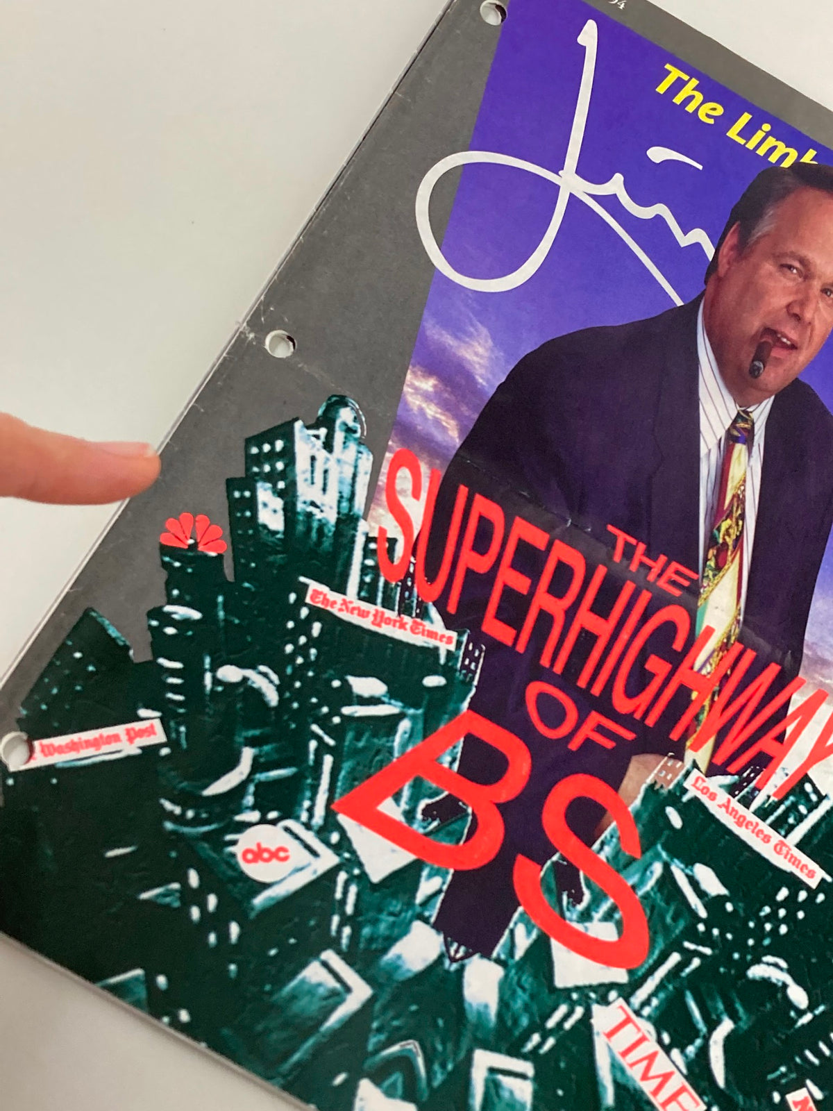 Close-up view of the cover of Rush Limbaugh Letter Newsletter Magazine, September 1994, titled 'The Superhighway of BS', highlighting the title and iconic imagery associated with the publication.
