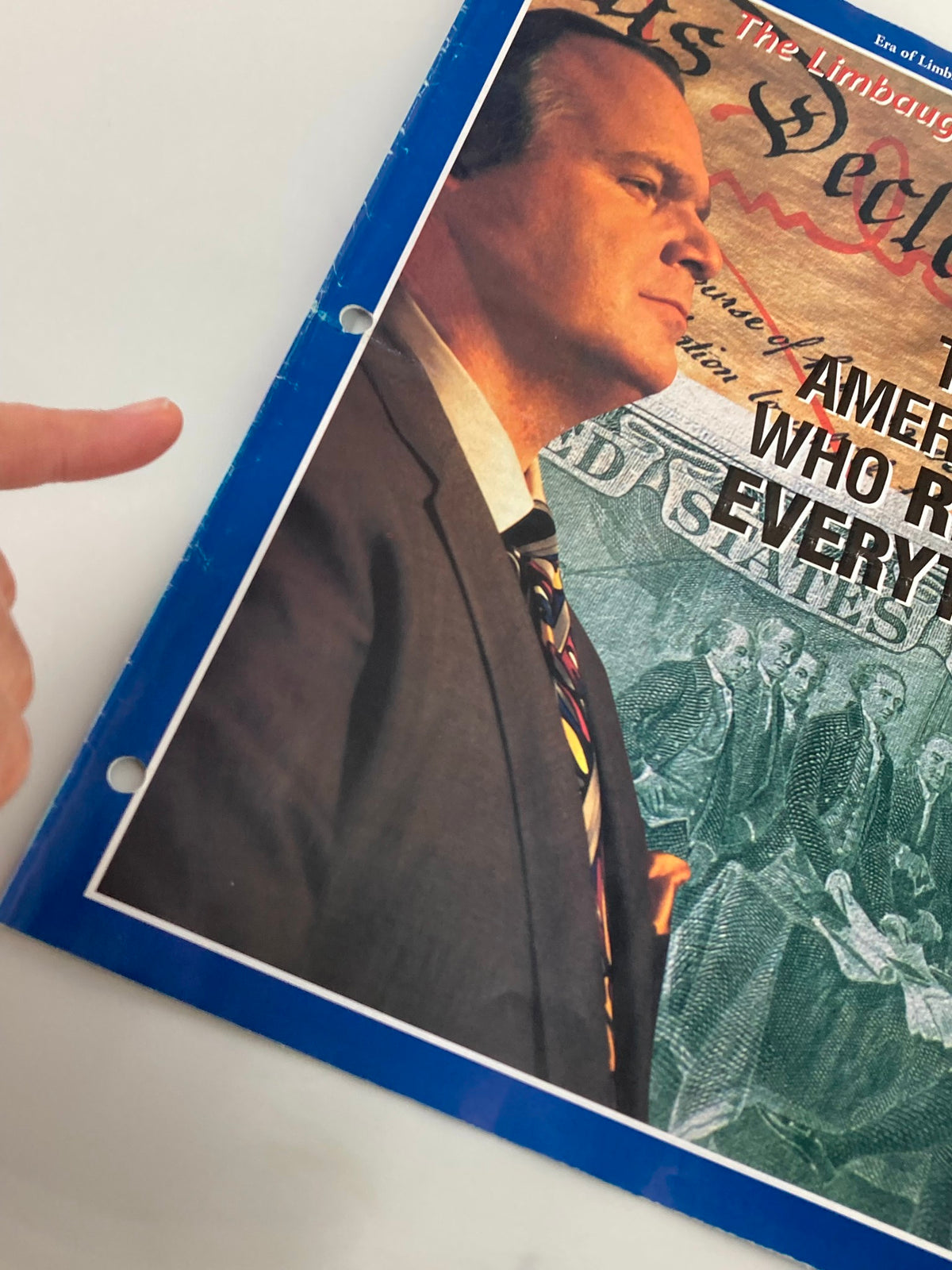 Cover of the Rush Limbaugh Letter Newsletter Magazine from July 1996, featuring an image of Rush Limbaugh beside the text 'The Americans Who Risked Everything'. The magazine highlights significant political themes from the 1990s and is a valuable collectible.