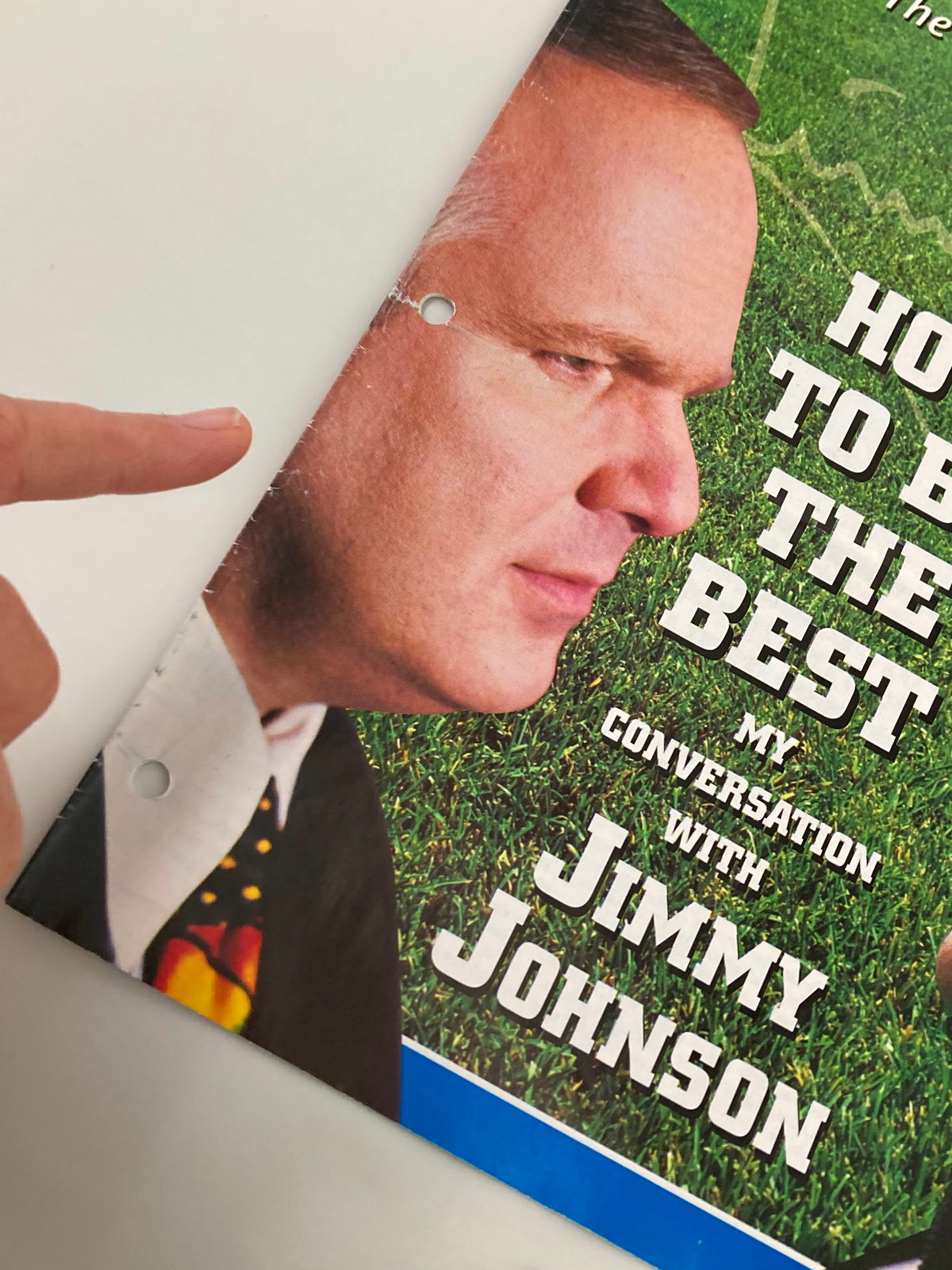 Detailed view of the Rush Limbaugh Letter from June 1996 with a focus on Rush Limbaugh's portrait and the text 'How To Be The Best - My Conversation With Jimmy Johnson'.