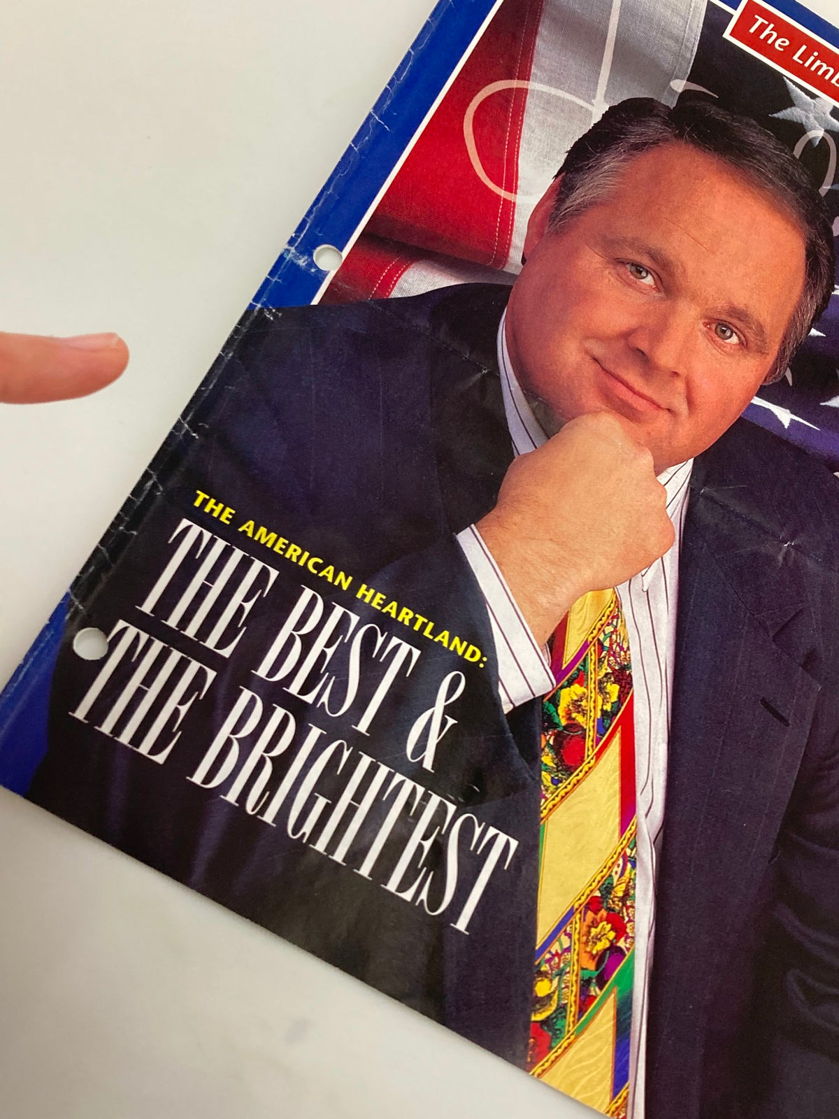 Close-up view of the cover of the June 1995 Rush Limbaugh Letter, 'The Best and The Brightest', highlighting the title and Rush Limbaugh's portrait.