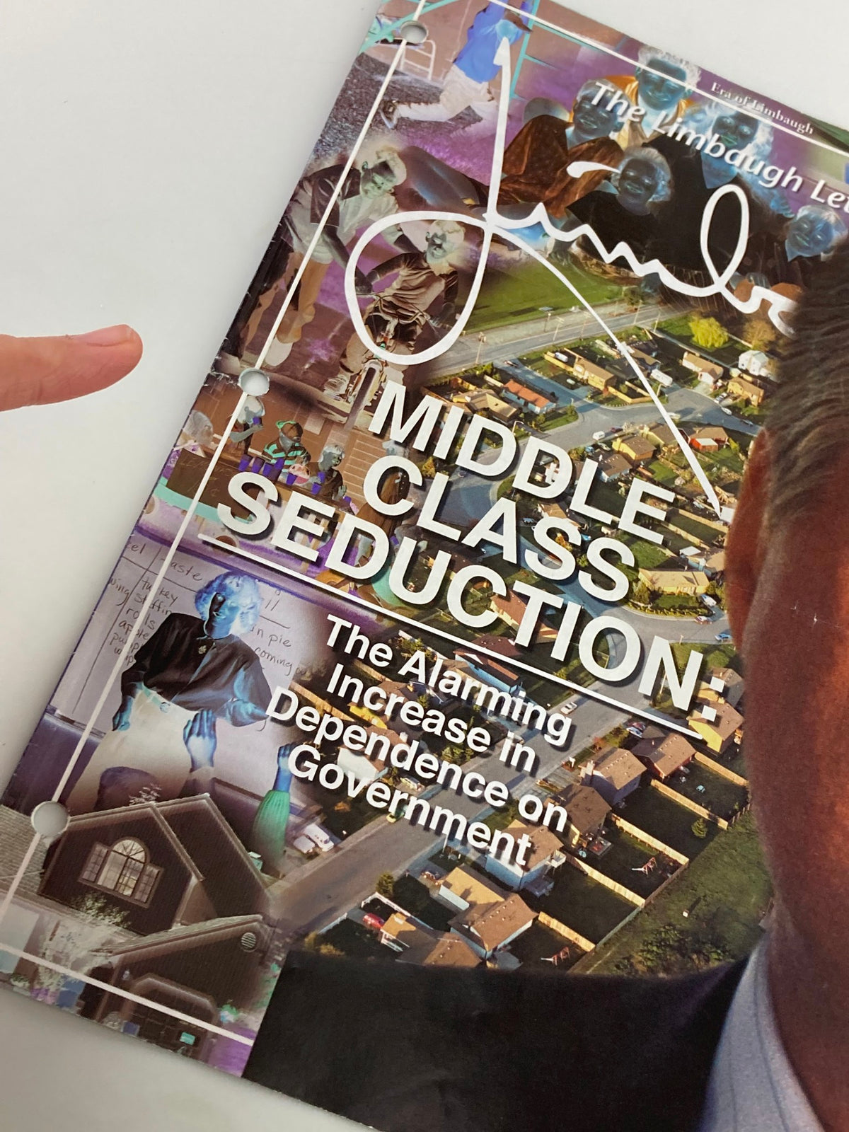 Close-up of the Rush Limbaugh Letter Newsletter Magazine, May 2001: Middle Class Seduction, emphasizing the title and theme of government dependence.
