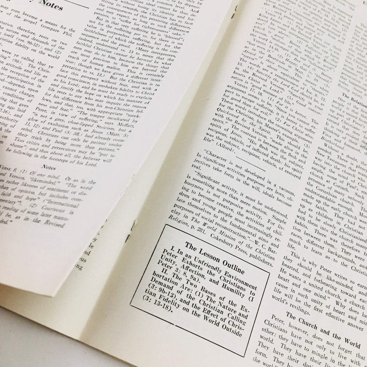 Interior pages of The Church School Magazine March 1935 featuring articles and lesson outlines.