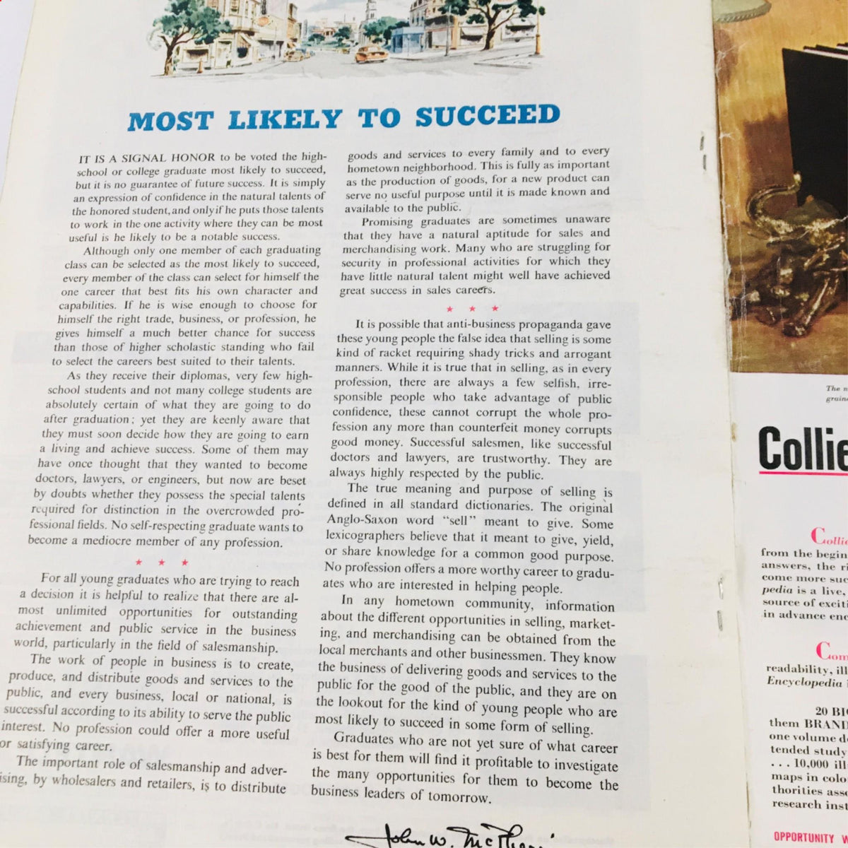 The American Magazine June 1952, How To Get Along In The Army by Curt Simmons, featuring an article on the importance of succeeding in business and salesmanship, emphasizing career opportunities for graduates.
