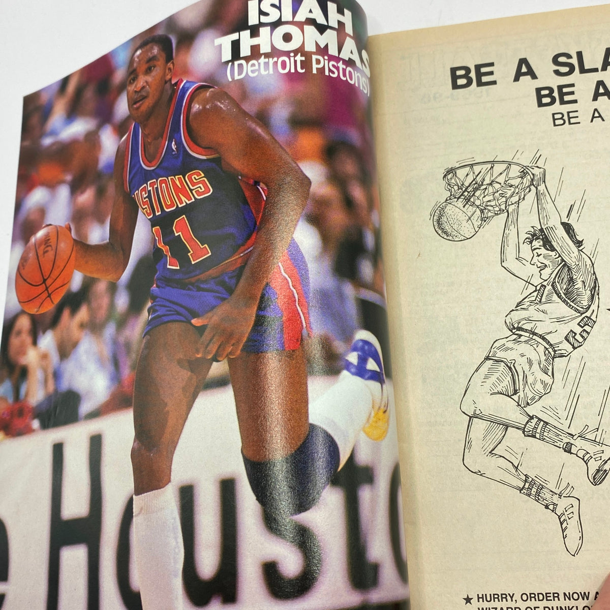 NBA Basketball Forecast Magazine 1989-1990 Magic Johnson No Label VG, featuring Isiah Thomas of the Detroit Pistons with commentary on his basketball skills.