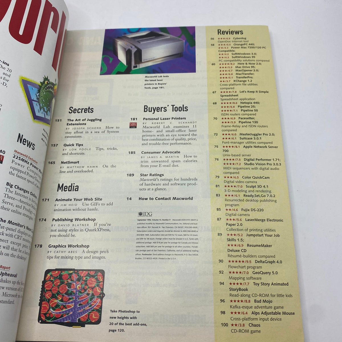 MacWorld Magazine September 1996 The Macintosh Reborn No Label VG