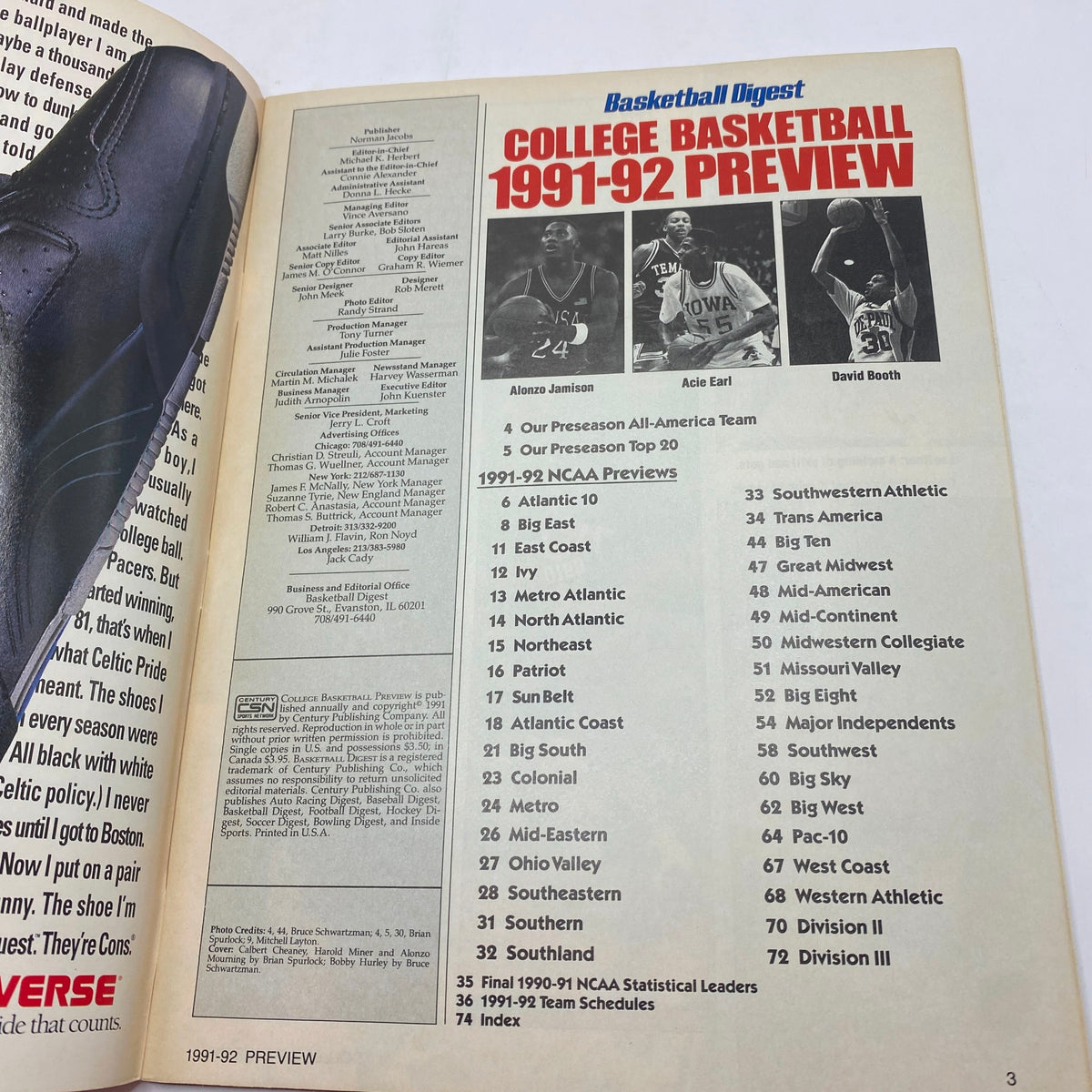 Basketball Digest Magazine 1991-1992 College Basketball Preview No Label VG