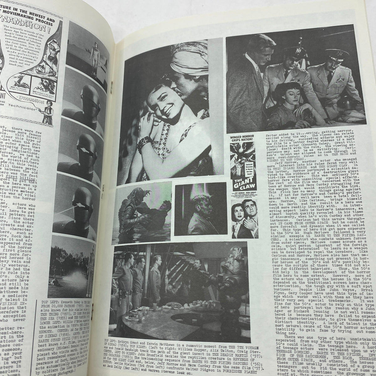 Another interior view of VTG CineFan Magazine July 1974, highlighting classic movie stills and detailed film descriptions.