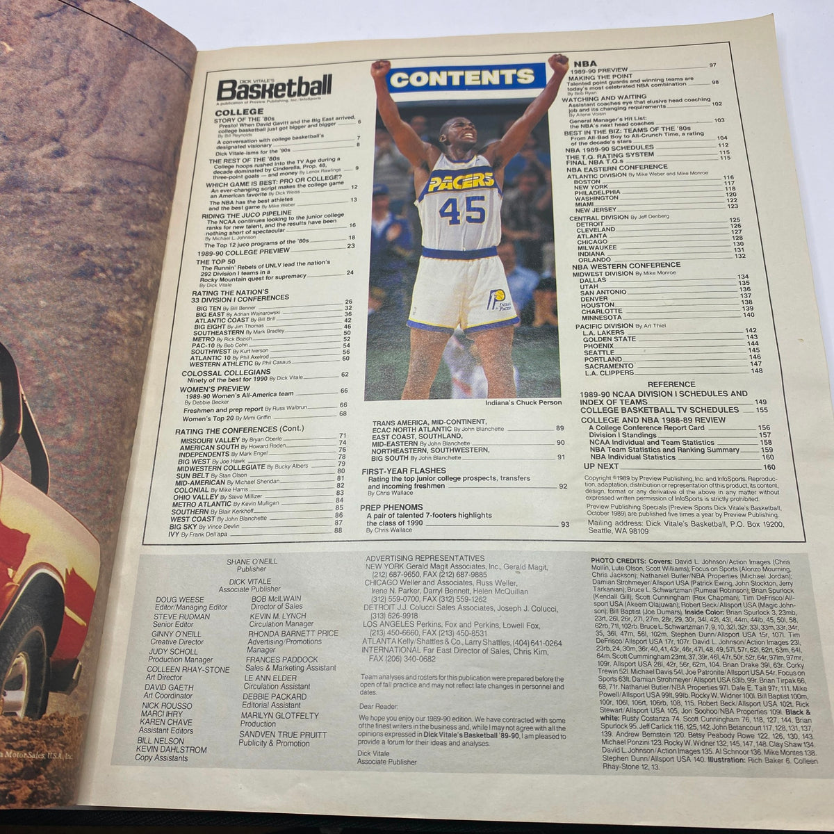 Dick Vitale's Basketball Magazine 1989-1990 Chris 'Rocket' Johnson No Label