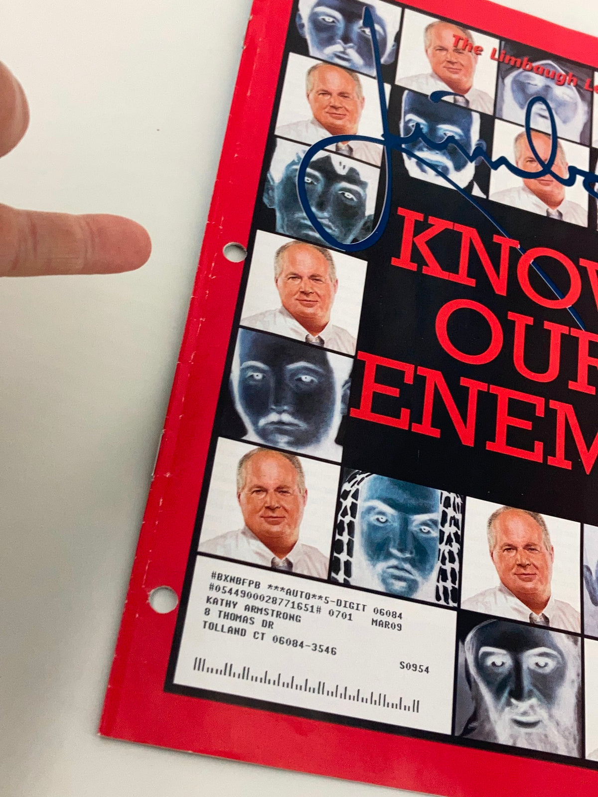 Rush Limbaugh Letter Newsletter Magazine January 2007 cover featuring a bold title 'Know Our Enemies' with a prominent image of Rush Limbaugh, showcasing its collectible nature.