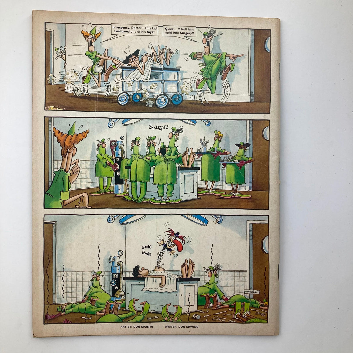 Comic strip from Mad Magazine June 1982 No. 231 by Don Martin, illustrating a humorous hospital scene with comedic dialogue and exaggerated characters.