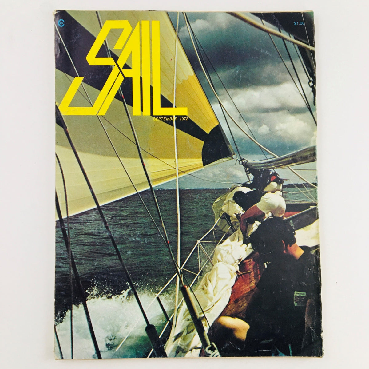 Cover of Sail Magazine September 1972 featuring a Star Cut Pinnaker, photo by Norris D. Hoyt, showcasing a sailing scene with vibrant sails and ocean waves.