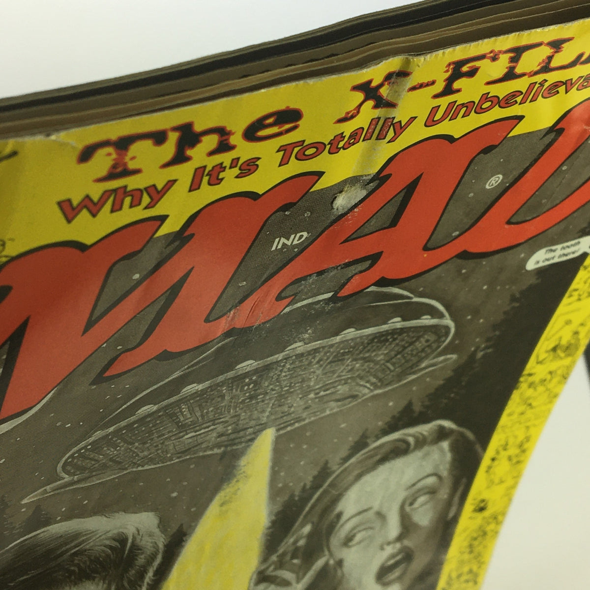 Top view of Mad #358 June 1997 highlighting the magazine's title and cover design featuring Gillian Anderson and David Duchovny from The X-Files Series.