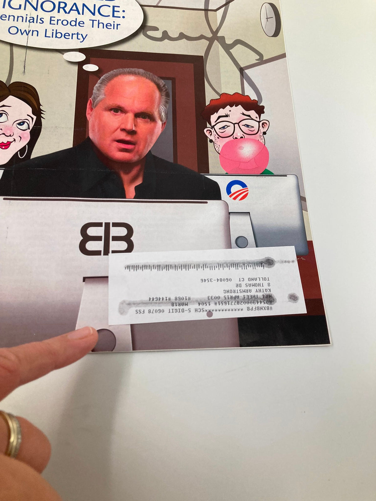 Cover of the Rush Limbaugh Letter Newsletter Magazine April 2015 titled 'Surrounded by Ignorance', featuring a caricatured illustration of Rush Limbaugh with commentary on political discourse.