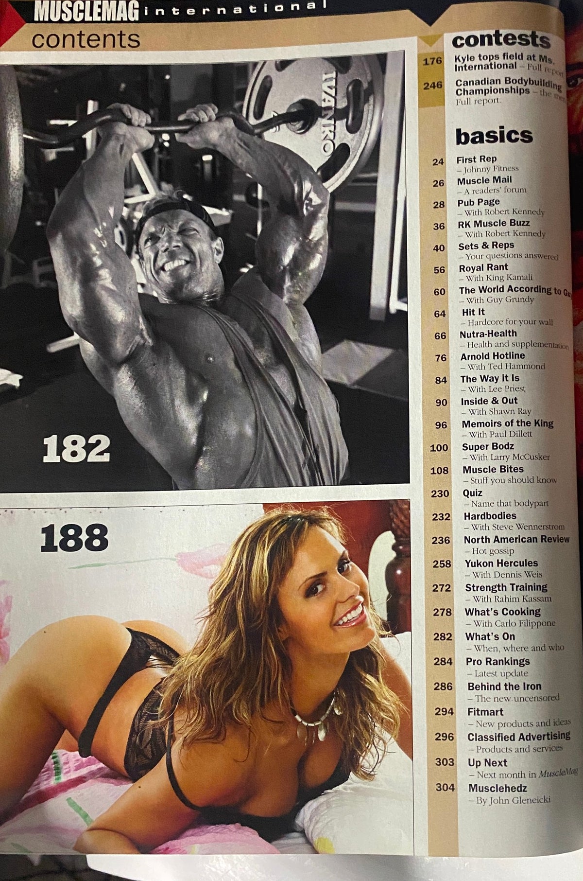 Bodybuilder showcasing powerful pose in MuscleMag International Magazine July 2007 No. 302 featuring Tamer El Shahat, highlighting fitness and bodybuilding culture.