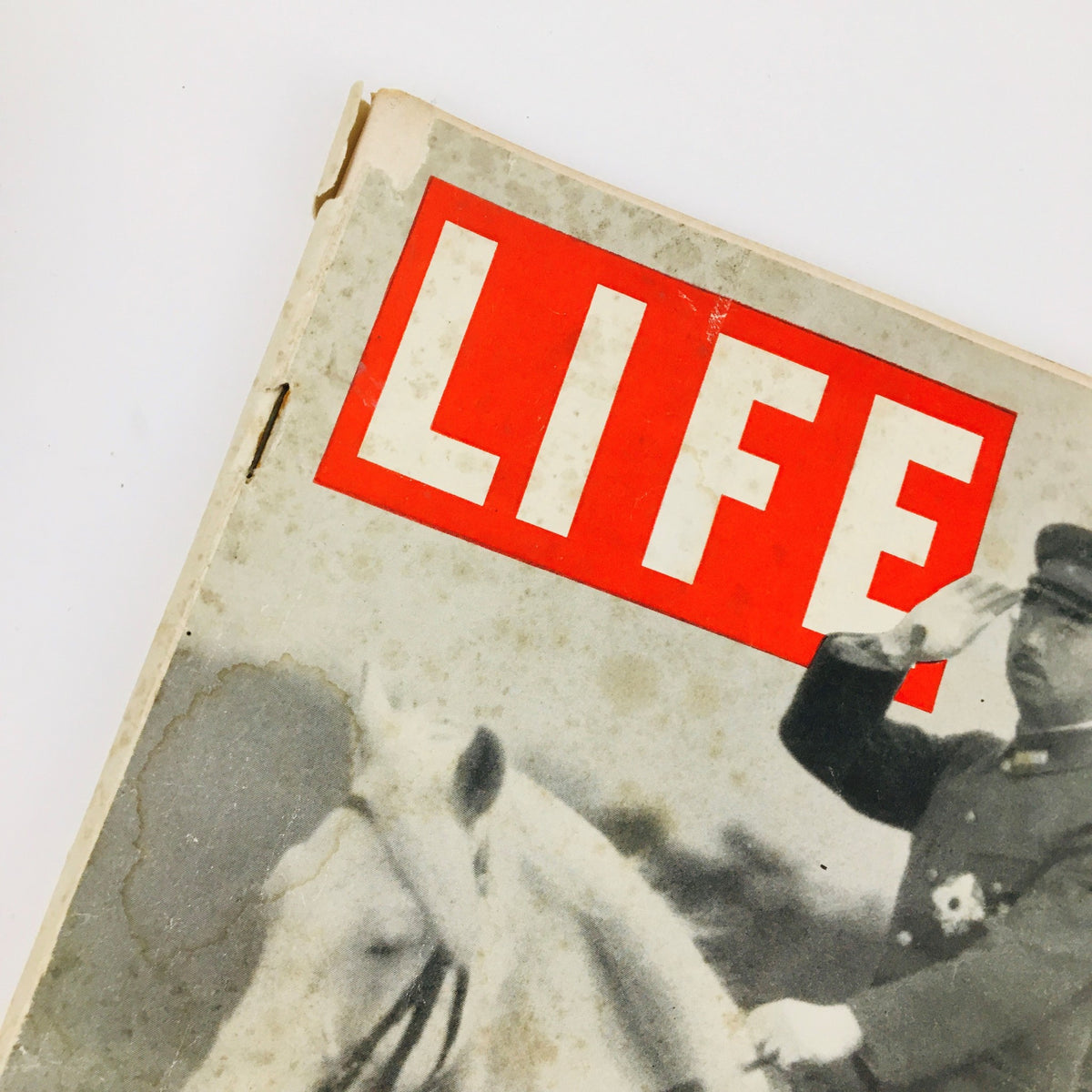 Close-up of the cover of VTG Life Magazine June 10 1940 featuring a photograph of Emperor Hirohito of Japan, emphasizing the iconic title and vintage condition.