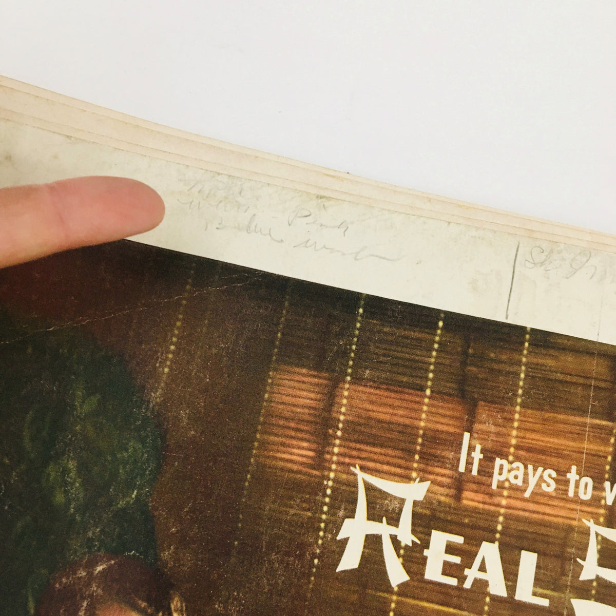 Top edge of the VTG Life Magazine June 10 1940 with handwritten notes, adding character to the collectible featuring Emperor Hirohito of Japan.