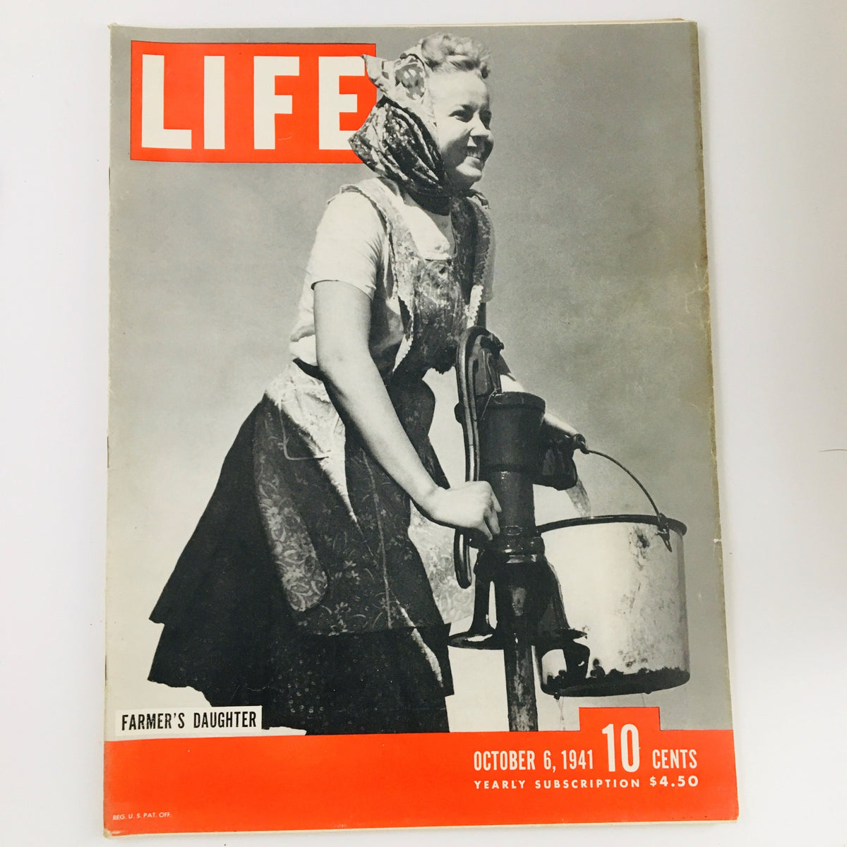 VTG Life Magazine October 6 1941 featuring a photo of the Farmer's Daughter, capturing the essence of rural life in the early 1940s.