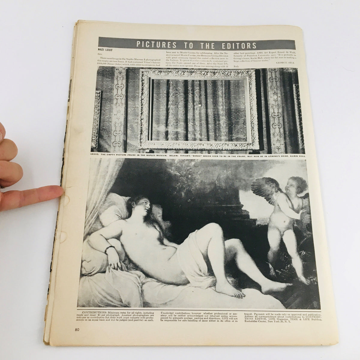 Interior page of VTG Life Magazine July 31 1944 displaying editorial content with imagery, reflecting historical context from World War II.