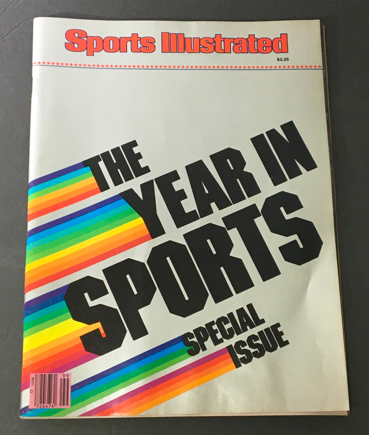 Cover of Sports Illustrated magazine from February 12, 1981, featuring bold text stating 'The Year in Sports' and colorful stripes, highlighting the special issue's focus on sports achievements.