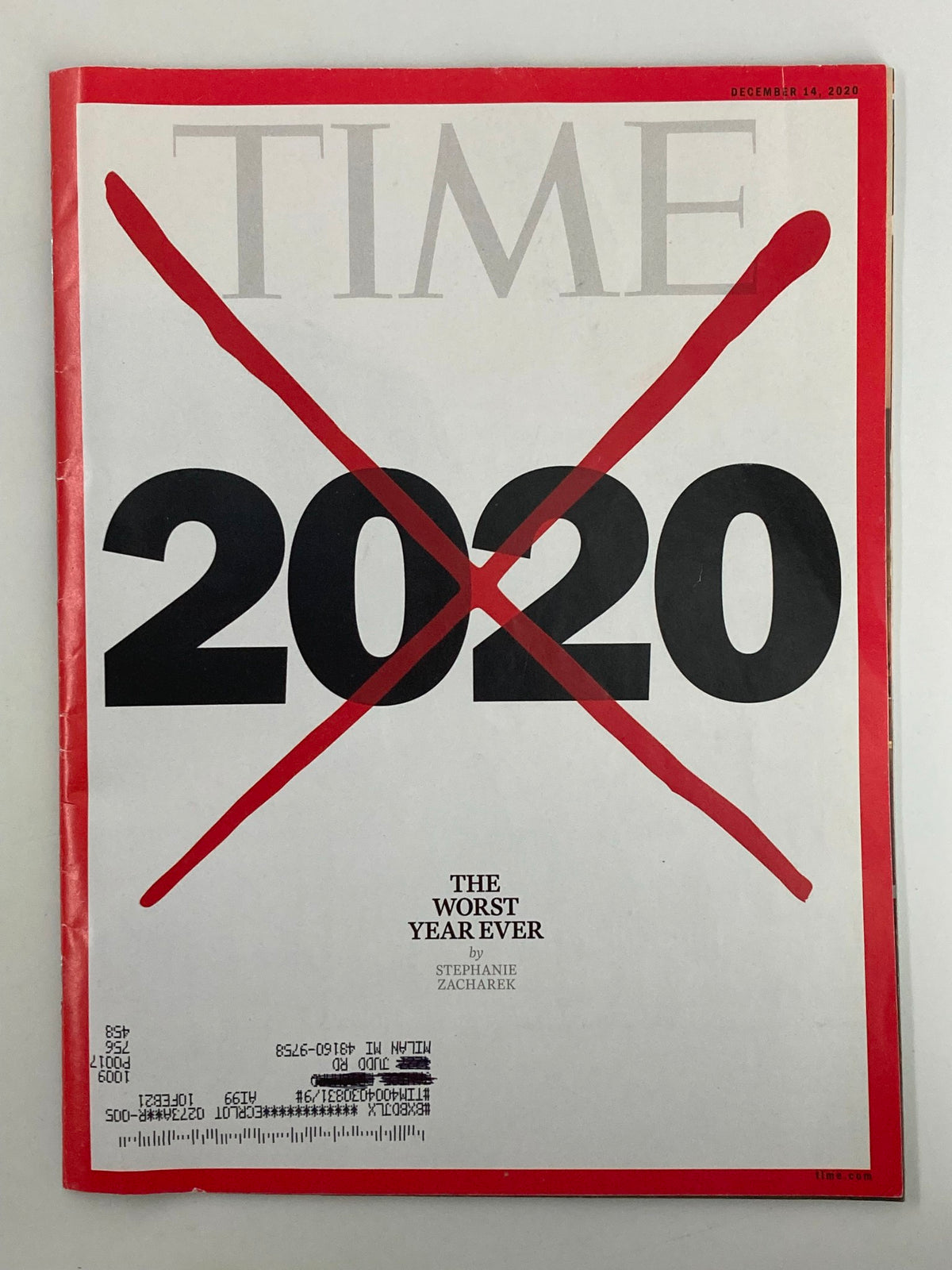Time Magazine December 14 2020 The Worst Year Ever X Marks 2020