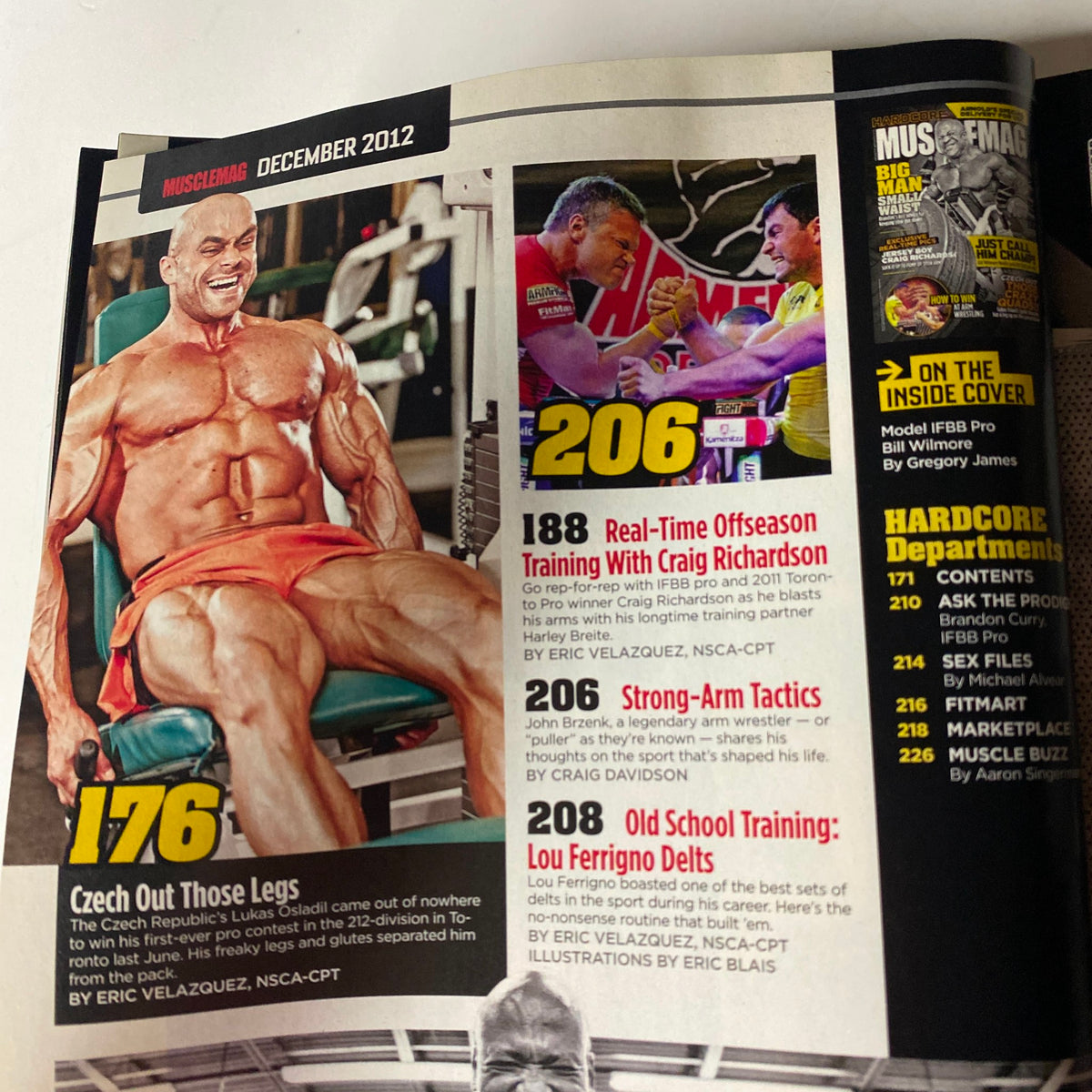 Another interior page of MuscleMag International Magazine December 2012 discussing training strategies, muscle recovery, and bodybuilding techniques.
