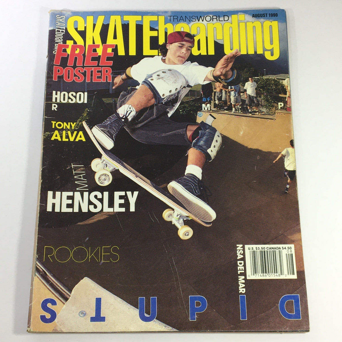 Transworld Skateboarding Magazine August 1990 - Matt Hensley / Tony Alva