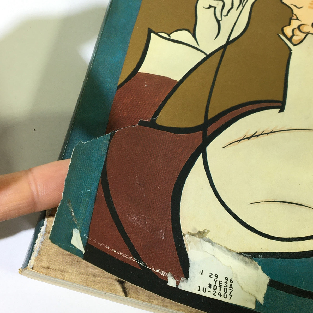 Close-up of the cover of The New Yorker February 20 & 27 1995, highlighting a minor rip and vintage address label, retaining the distinct artistic style by Rea Irvin.